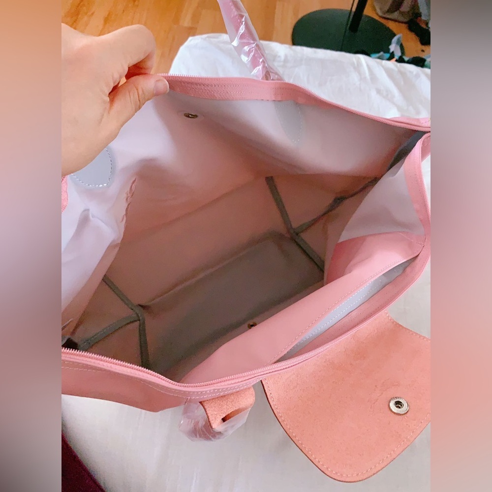 Longchamp Large Le Pliage Shoulder Tote Color petal Pink - Picture 9 of 14